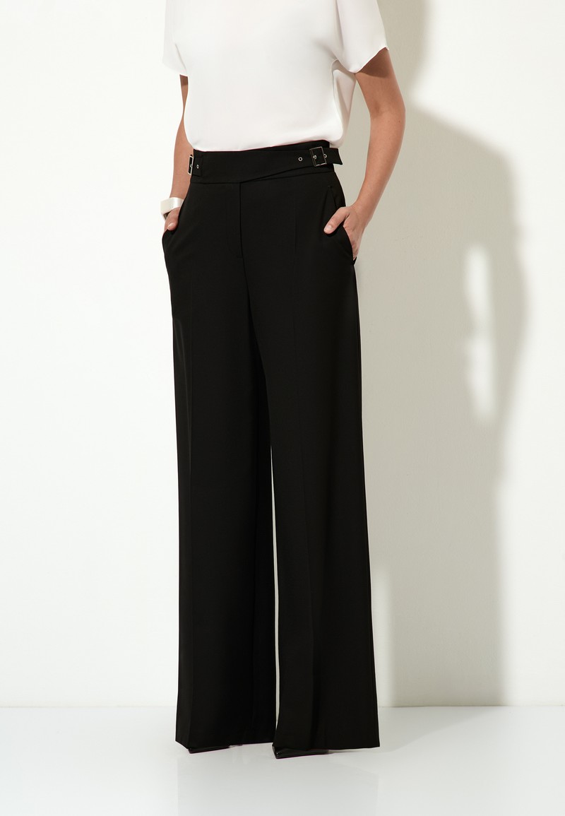 Брюки со съемным поясом VASSA&Co, пол женский, цвет черный, фото №2