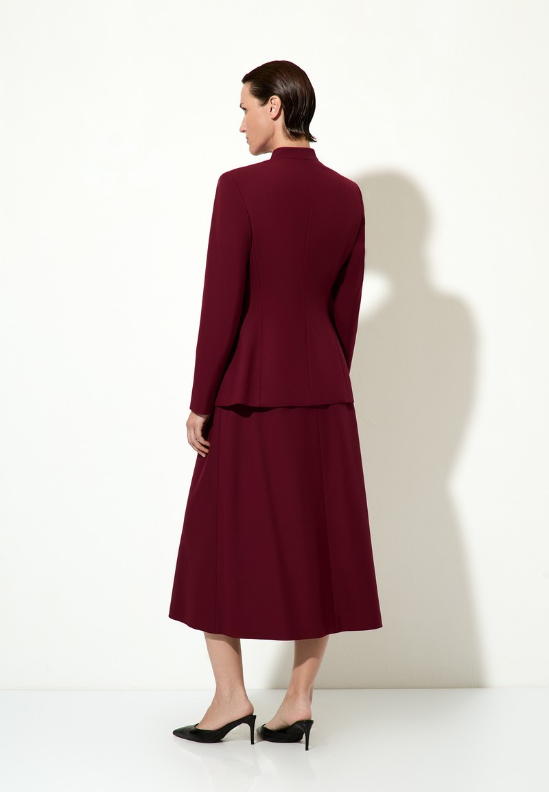 Жакет с асимметричным бортом VASSA&Co, пол Женский, цвет Бордовый, фото №3
