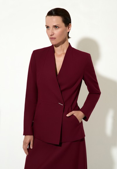 Жакет с асимметричным бортом VASSA&Co, пол женский, цвет красный, фото №4