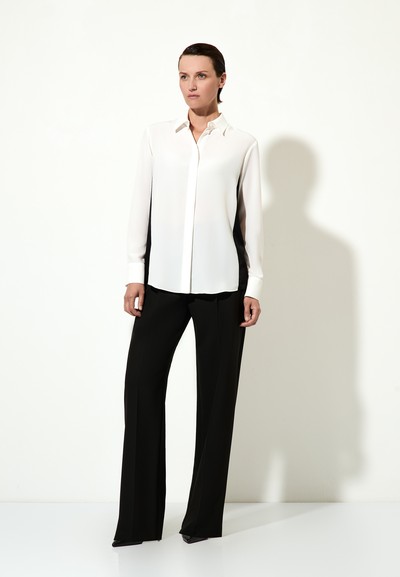 Блузка с контрастными вставками VASSA&Co, пол female, цвет white, фото №5