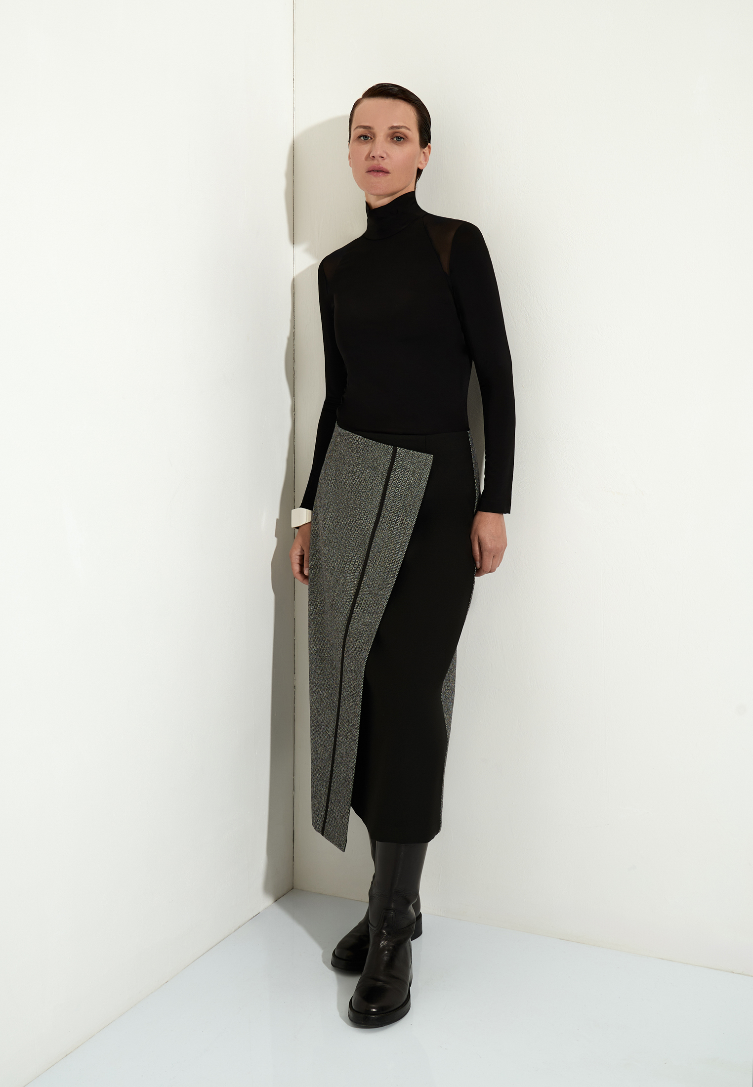 Асимметричная юбка-миди VASSA&Co, пол женский, цвет серый