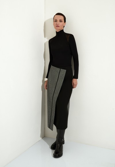 Асимметричная юбка-миди VASSA&Co, пол женский, цвет серый, фото №4