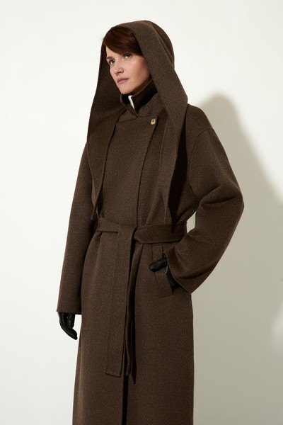 Пальто женское с капюшоном VASSA CODE, пол женский, цвет коричневый, фото №4