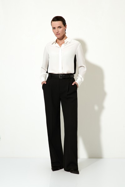 Блузка с контрастными вставками VASSA&Co, пол женский, цвет белый, фото №2