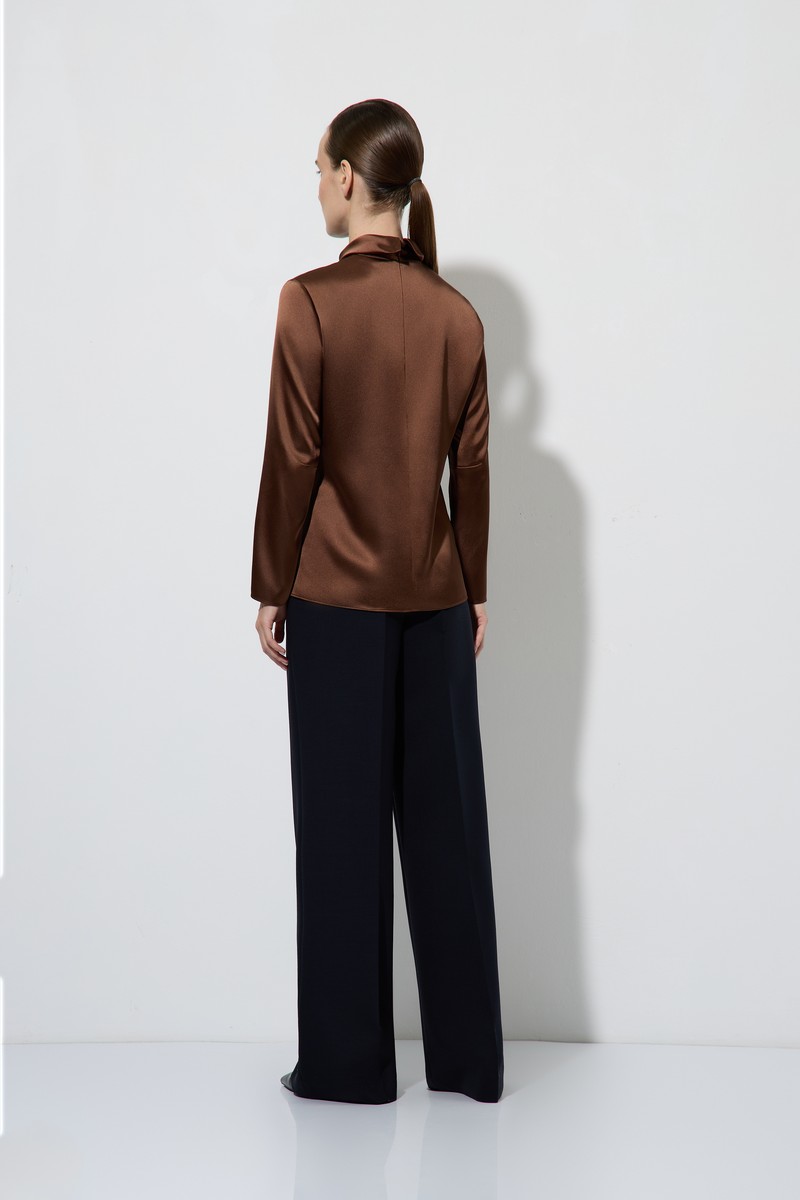 Брюки широкие синие VASSA&Co, пол женский, цвет синий, фото №4