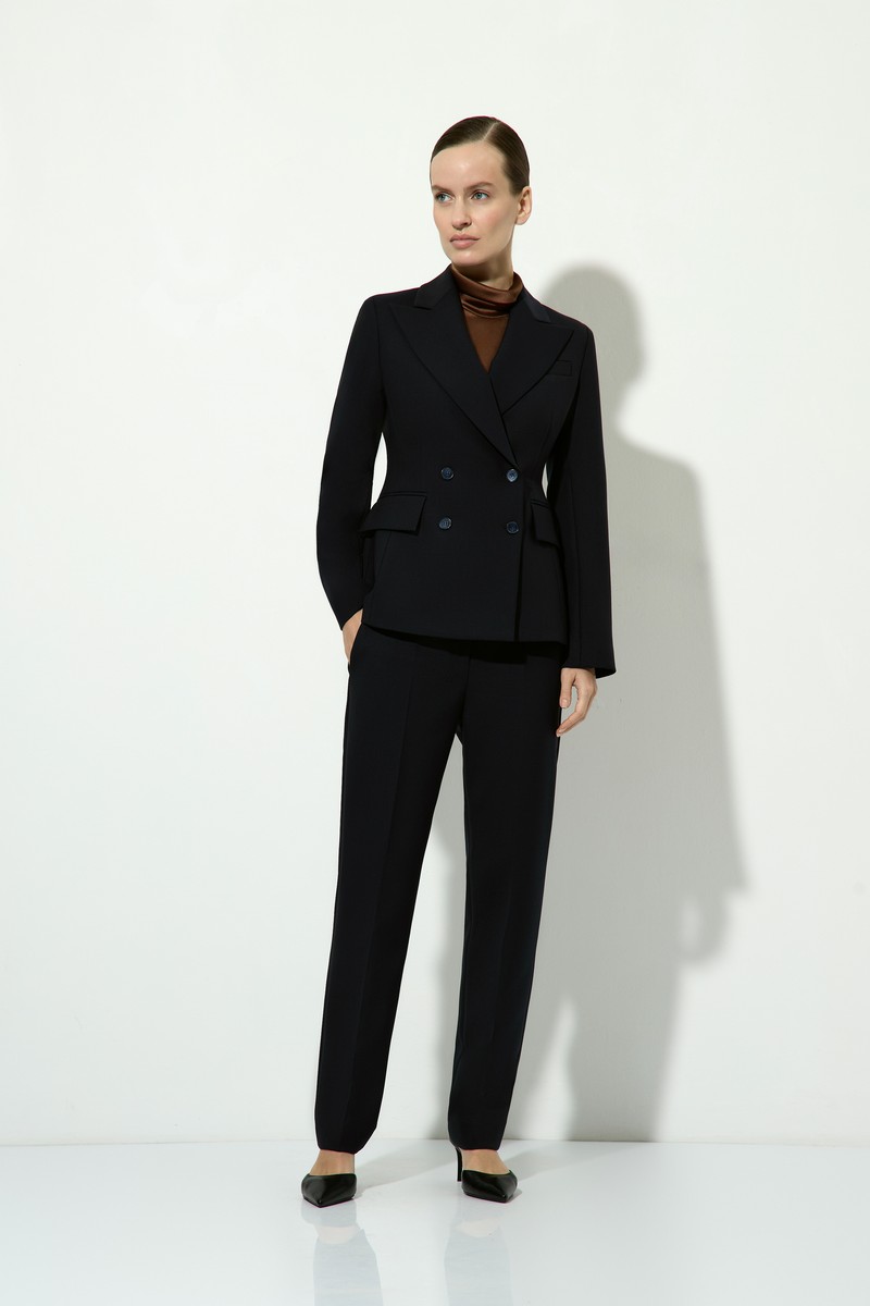 Брюки зауженные VASSA&Co, пол female, цвет синий, фото №2