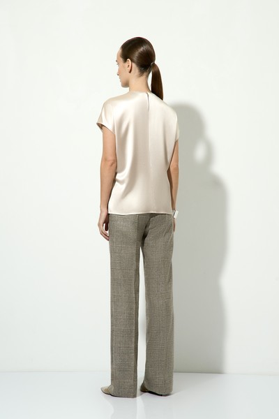 Блузка атласная VASSA&Co, пол женский, цвет бежевый, фото №3