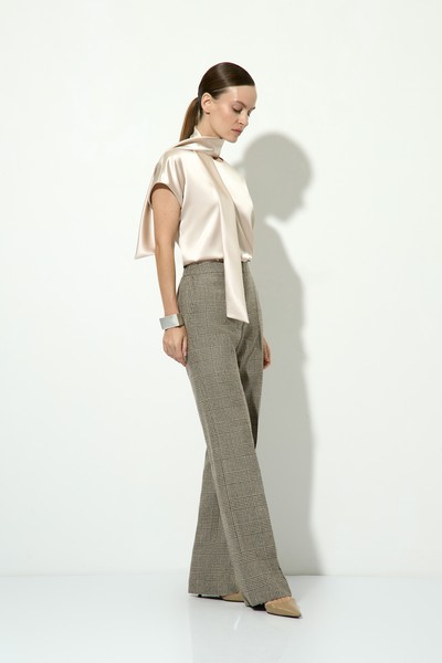 Блузка со съемным шарфом VASSA&Co, пол женский, цвет бежевый, фото №2