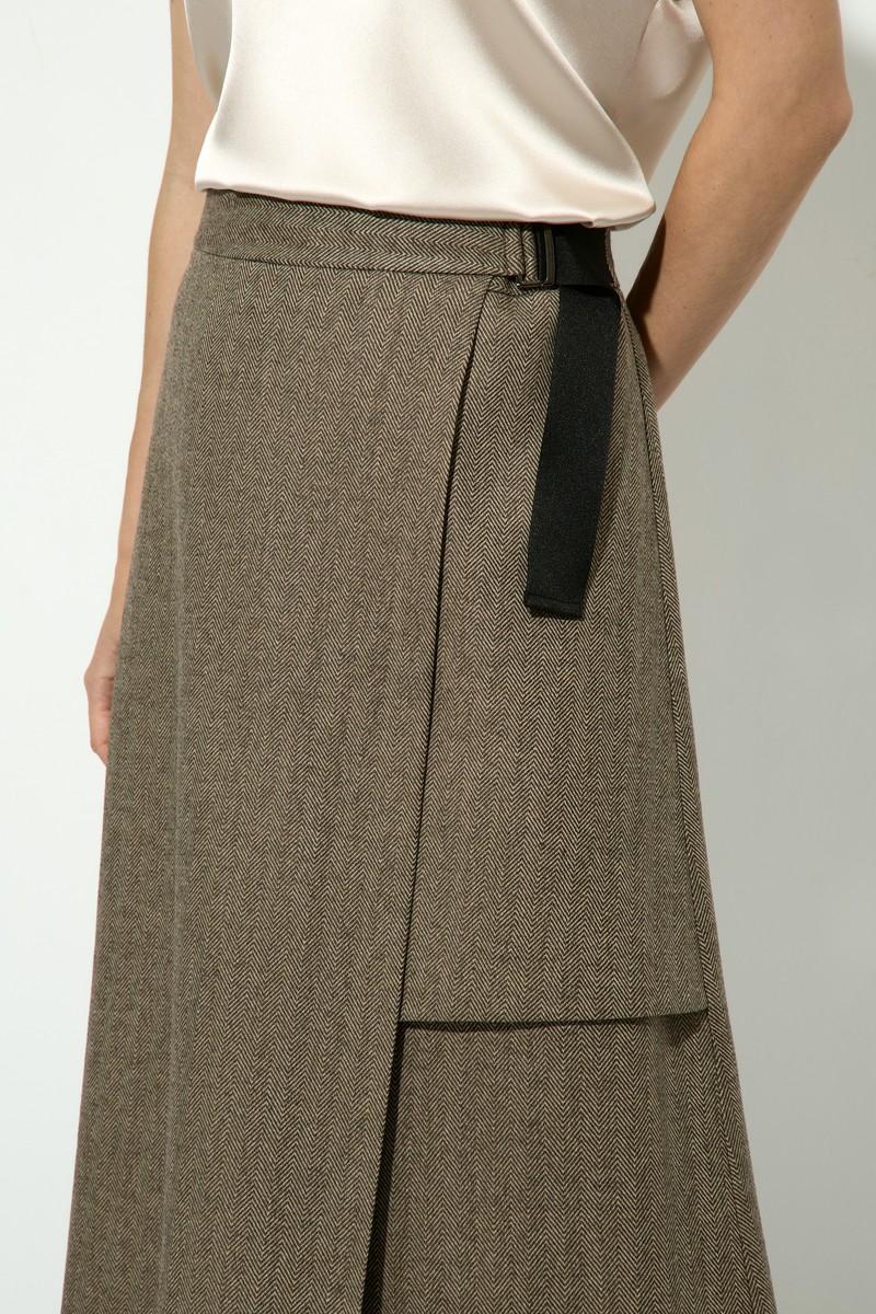 Юбка с асимметричной деталью VASSA&Co, пол женский, цвет коричневый, фото №5