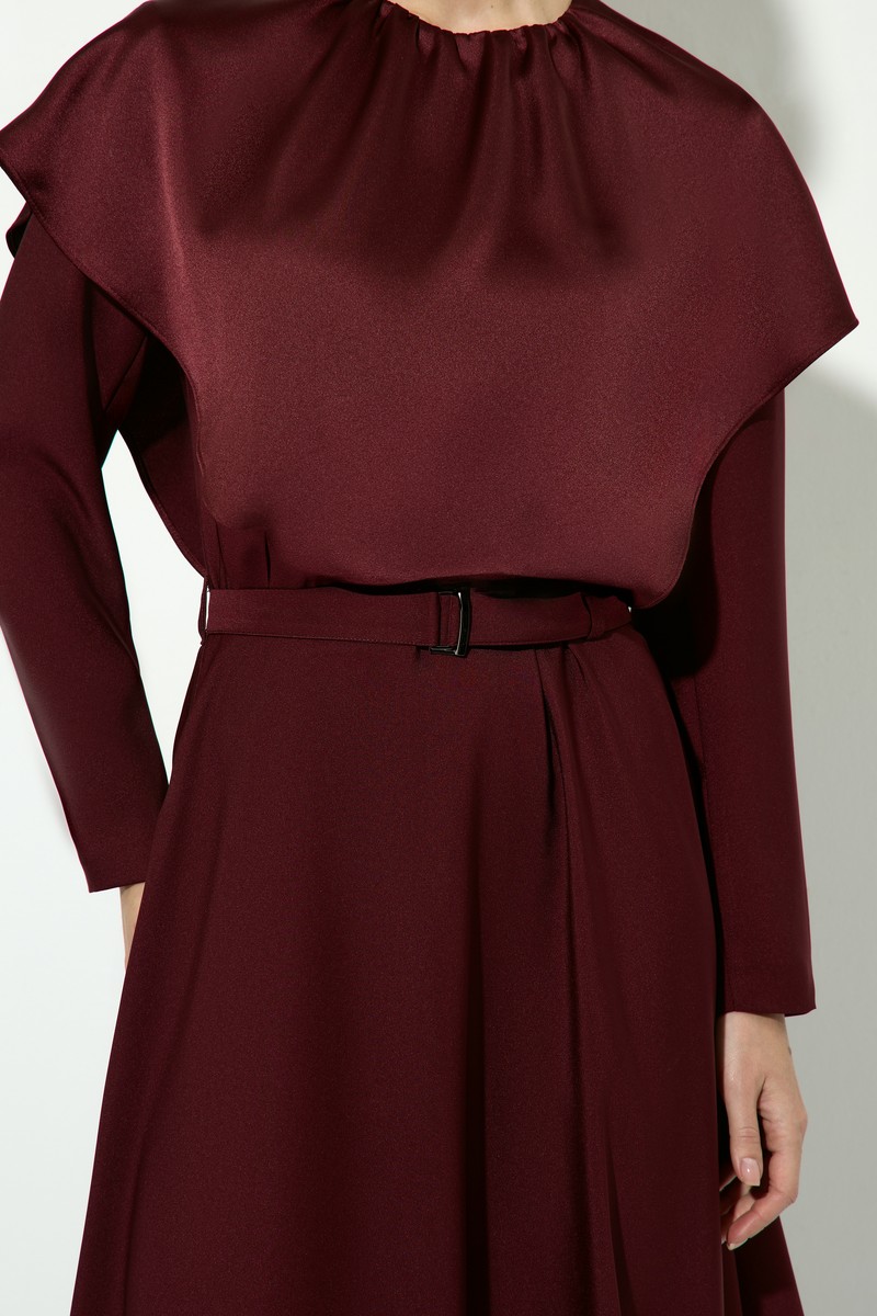 Платье бордовое VASSA&Co, пол женский, цвет красный, фото №4