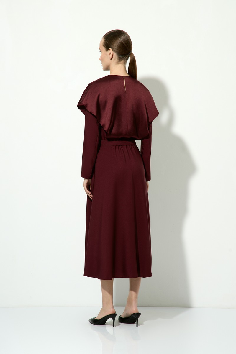 Платье бордовое VASSA&Co, пол female, цвет red, фото №3