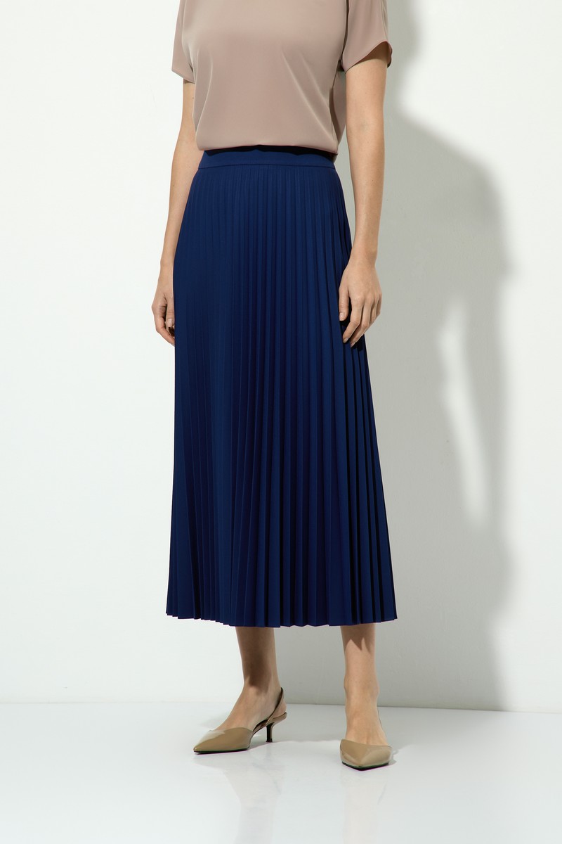 Юбка плиссированная VASSA&Co, пол female, цвет синий, фото №2
