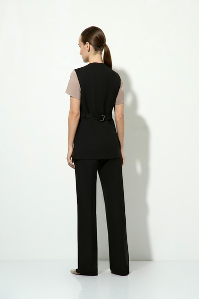 Жилет удлиненный VASSA&Co, пол женский, цвет черный, фото №3