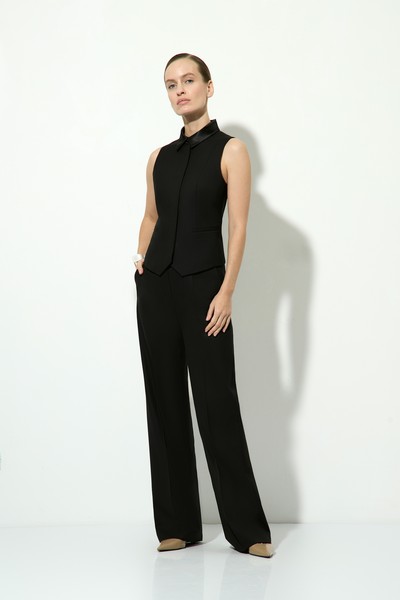 Жилет с атласной спинкой VASSA&Co, пол женский, цвет черный, фото №3