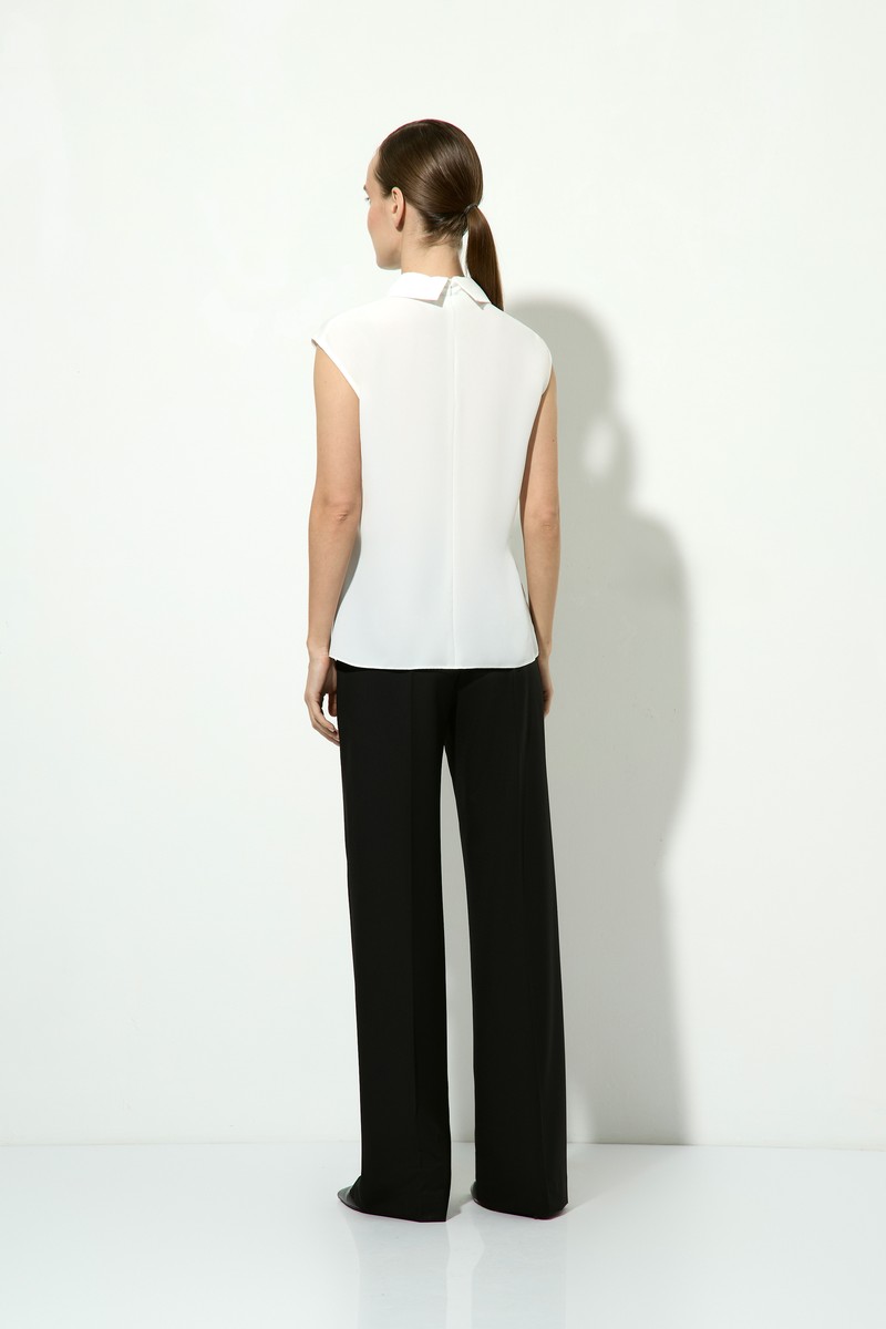 Блузка с оригинальным воротником VASSA&Co, пол женский, цвет белый, фото №3