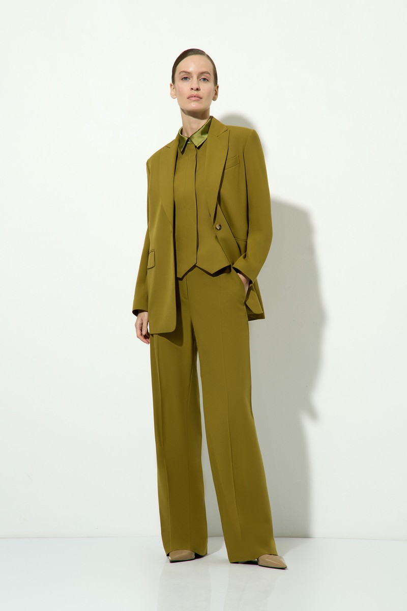 Брюки прямого кроя VASSA&Co, пол женский, цвет хаки, фото №4