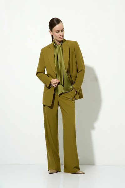 Блузка со съемным шарфом VASSA&Co, пол женский, цвет хаки, фото №2