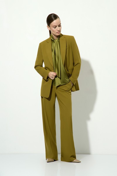 Однобортный жакет VASSA&Co, пол женский, цвет хаки, фото №2