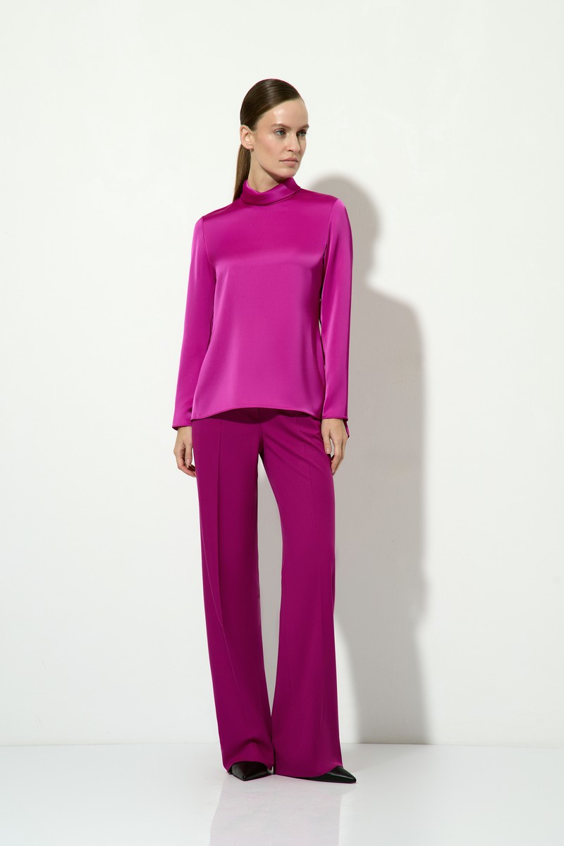 Блузка в оттенке темная фуксия VASSA&Co, пол женский, цвет фиолетовый, фото №3