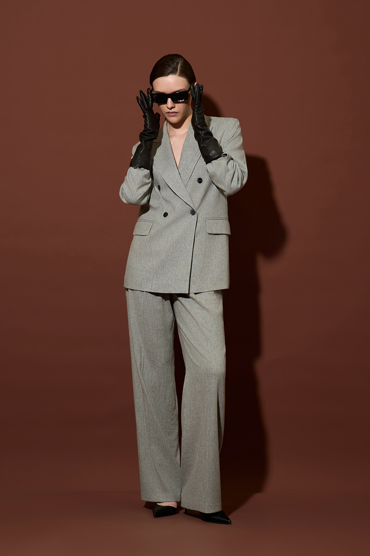 Двубортный жакет VASSA&Co, пол женский, цвет серый