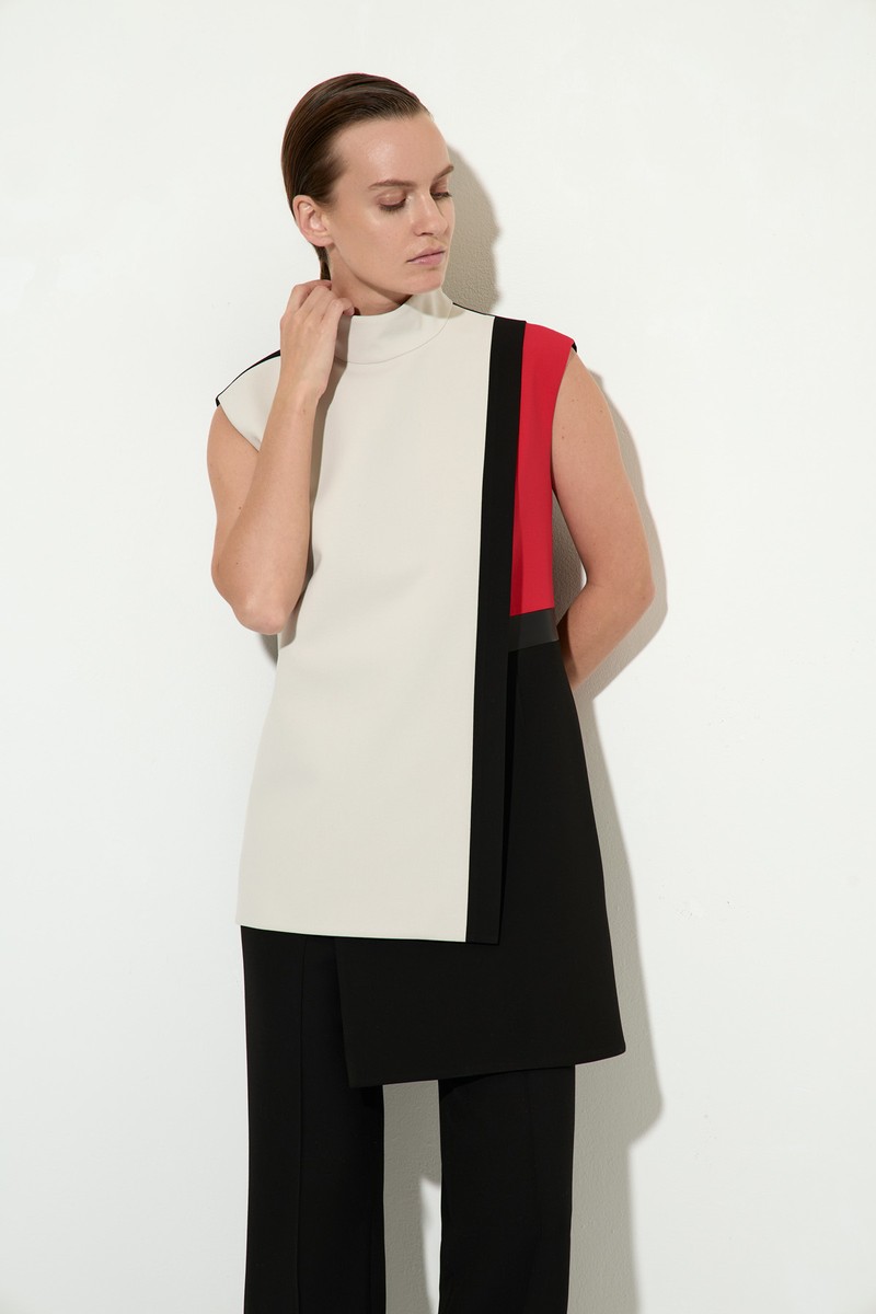 Жилет в стиле colorblock VASSA&Co, пол женский, цвет красный, фото №4