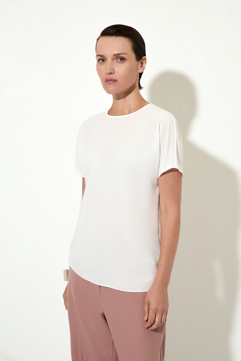 Блузка белая VASSA&Co, пол женский, цвет белый, фото №2