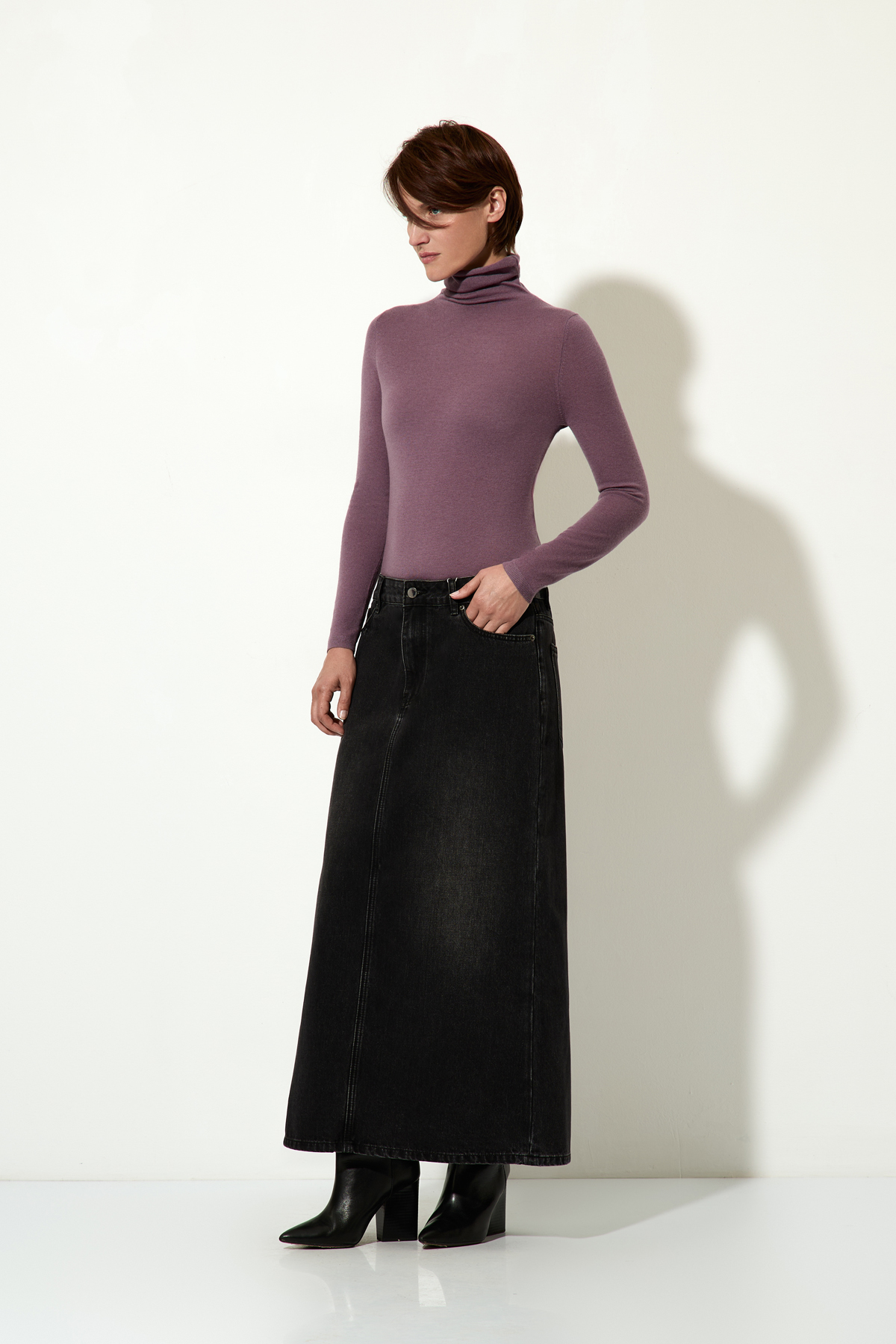 Джинсовая юбка VASSA CODE, пол женский, цвет серый