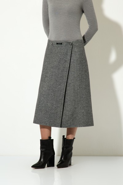 Юбка миди VASSA CODE, пол женский, цвет серый, фото №2