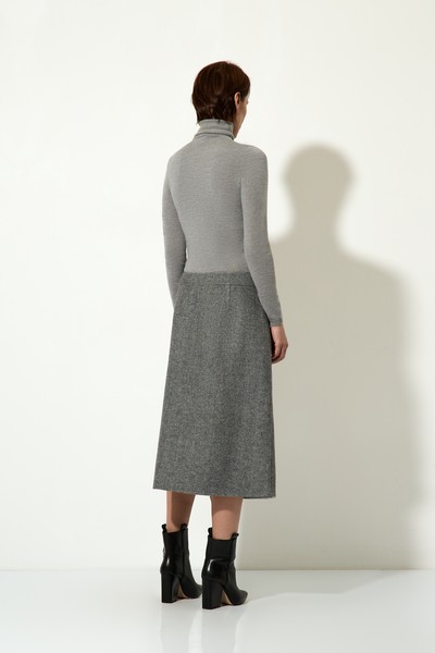 Юбка миди VASSA CODE, пол женский, цвет серый, фото №4