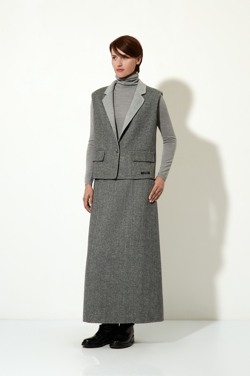 Юбка серого цвета VASSA CODE, пол женский, цвет серый, фото №5