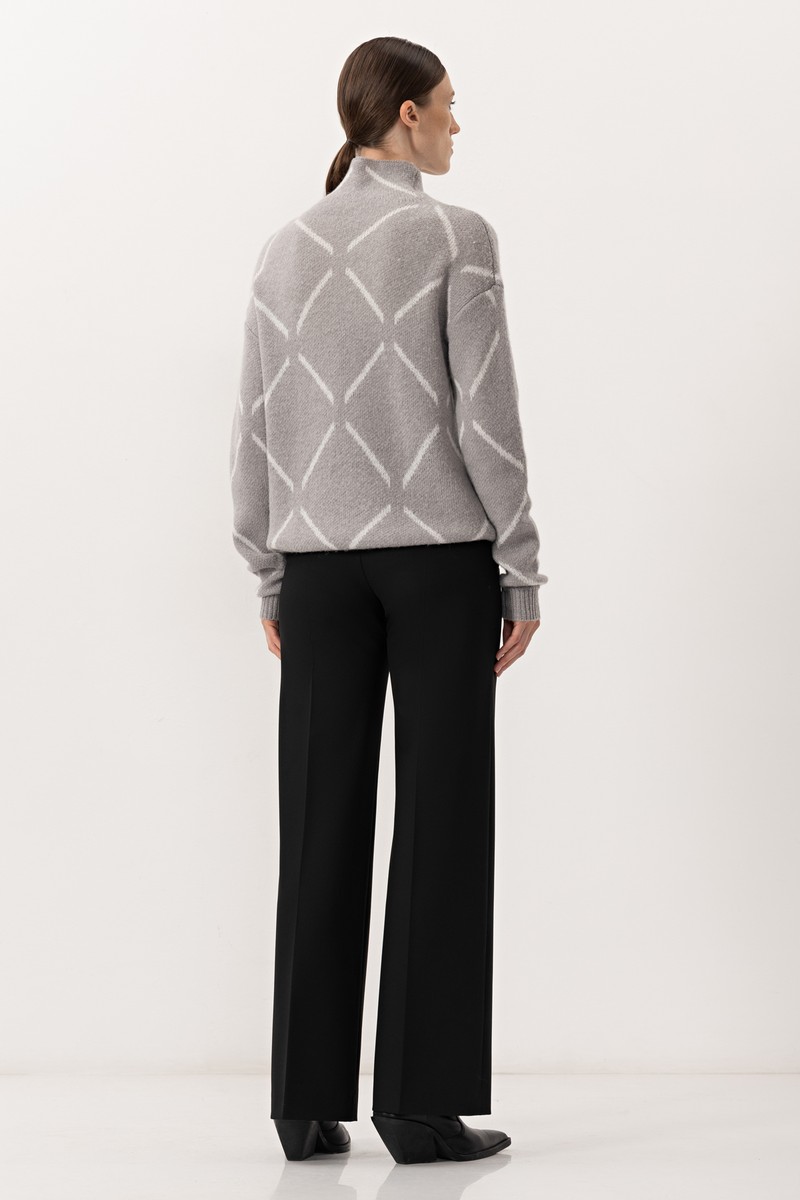 Джемпер из шерсти альпаки VASSA&Co, пол женский, цвет серый, фото №3