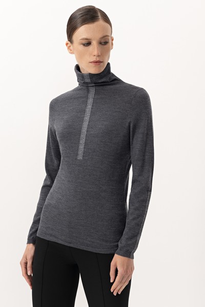 Водолазка из шерсти VASSA&Co, пол женский, цвет серый, фото №2