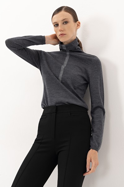 Водолазка из шерсти VASSA&Co, пол женский, цвет серый, фото №4