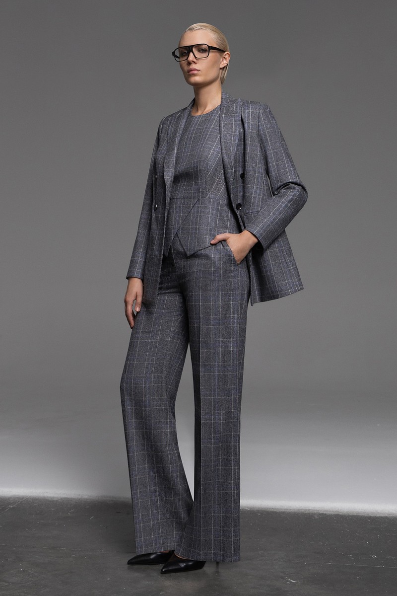 Жакет в клетку VASSA&Co, пол женский, цвет серый, фото №3