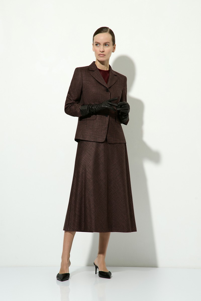 Юбка-миди в клетку VASSA&Co, пол женский, цвет бордовый, фото №4