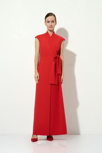 Красное платье-макси VASSA&Co, пол женский, цвет красный, фото №2