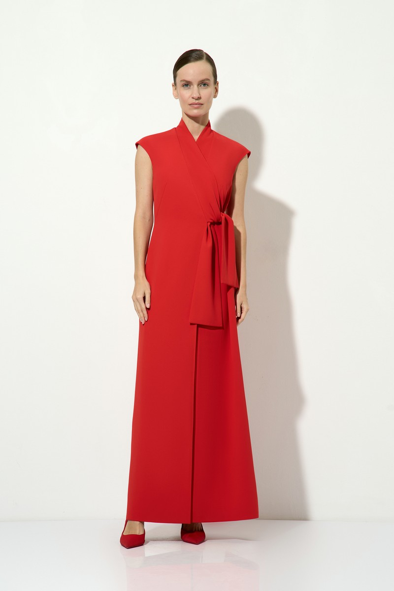 Красное платье-макси VASSA&Co, пол женский, цвет красный, фото №2
