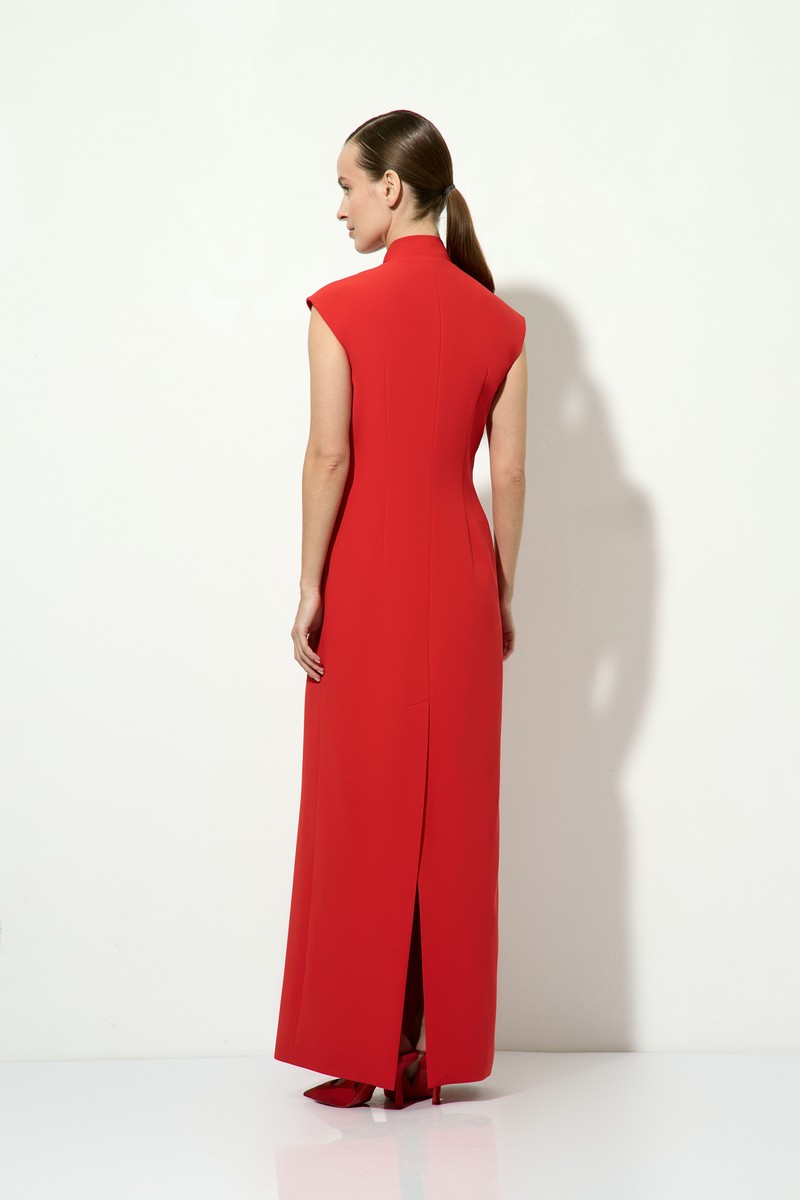 Красное платье-макси VASSA&Co, пол женский, цвет красный, фото №3