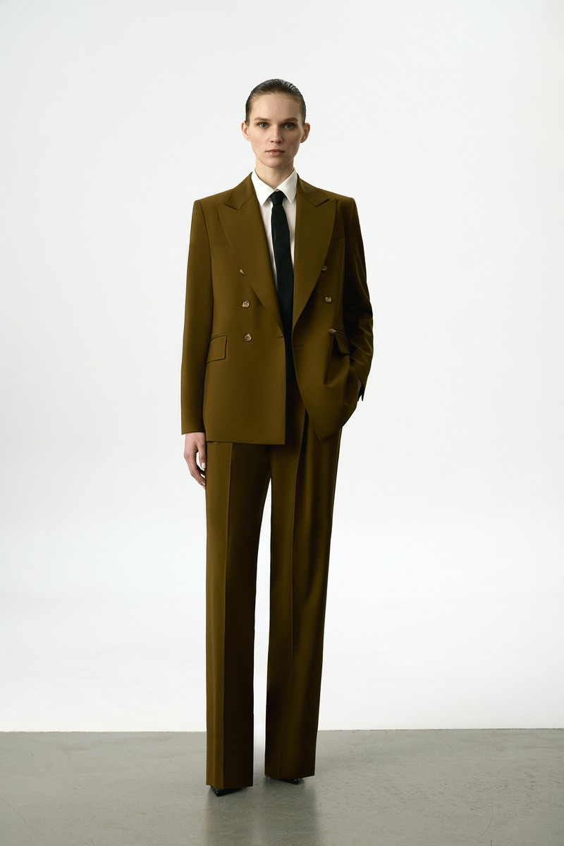 Жакет двубортный VASSA&Co, пол female, цвет зеленый, фото №3