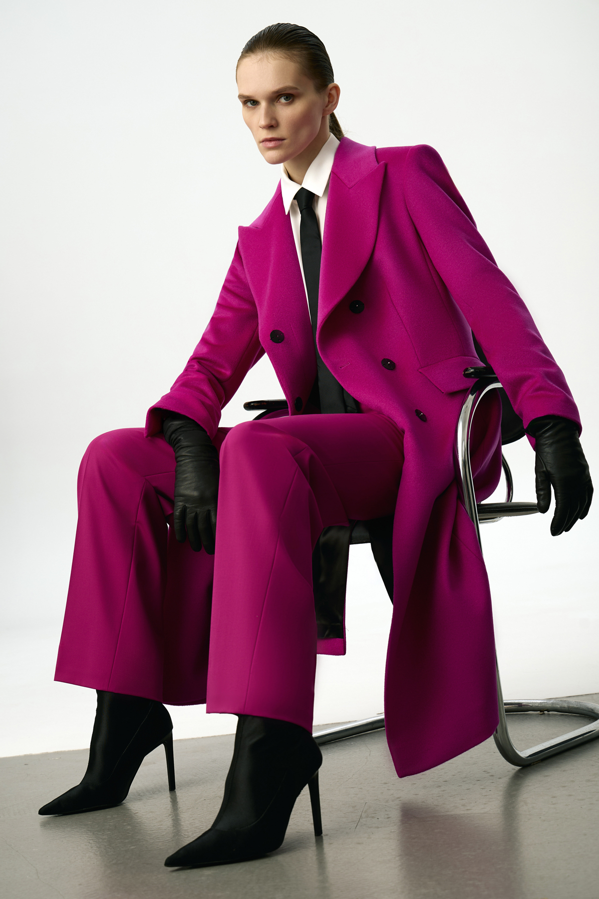 Пальто в оттенке темная фуксия VASSA&Co, пол женский, цвет фиолетовый