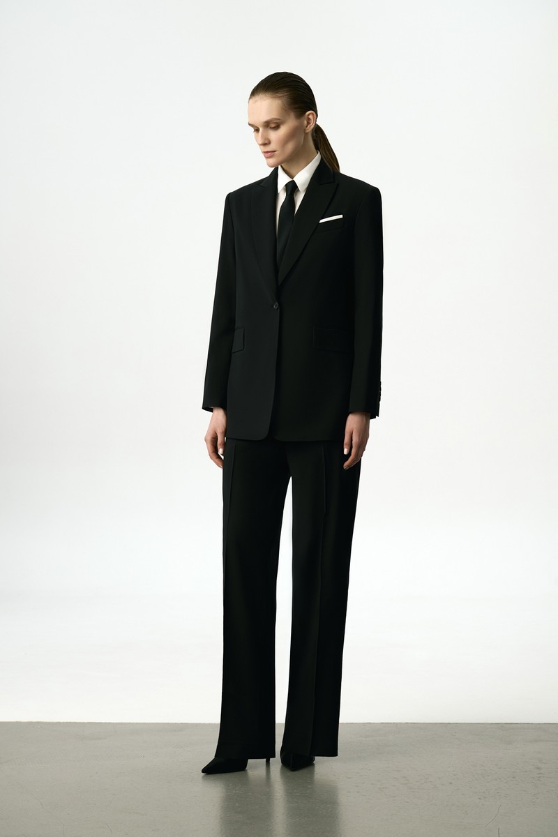 Жакет однобортный черный VASSA&Co, пол female, цвет black, фото №3