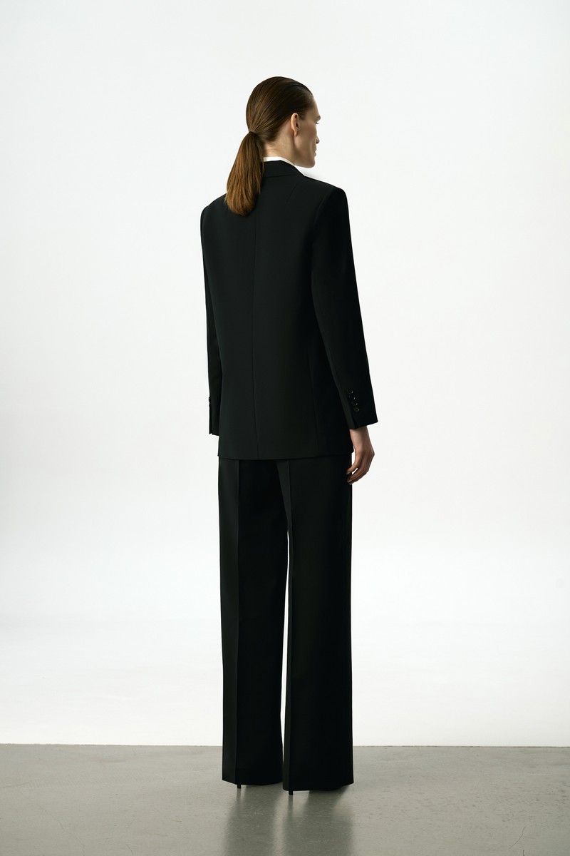 Жакет однобортный черный VASSA&Co, пол female, цвет black, фото №4