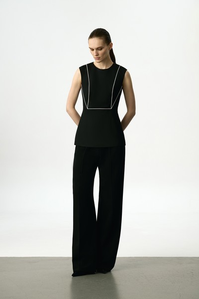 Жилет с контрастным кантом VASSA&Co, пол женский, цвет черный, фото №2