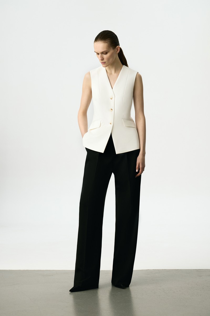 Жилет белый VASSA&Co, пол женский, цвет белый, фото №2