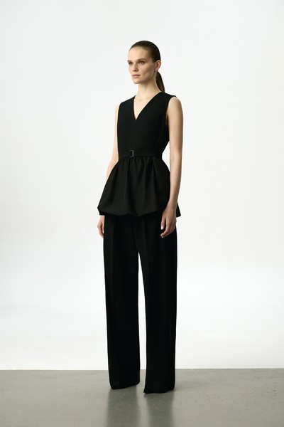 Жилет с баской VASSA&Co, пол женский, цвет черный, фото №3