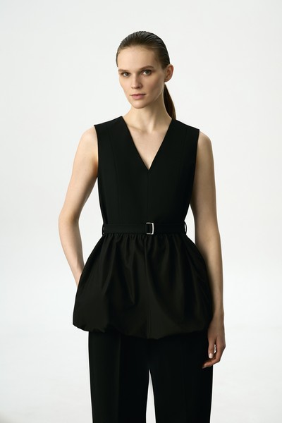 Жилет с баской VASSA&Co, пол женский, цвет черный, фото №5