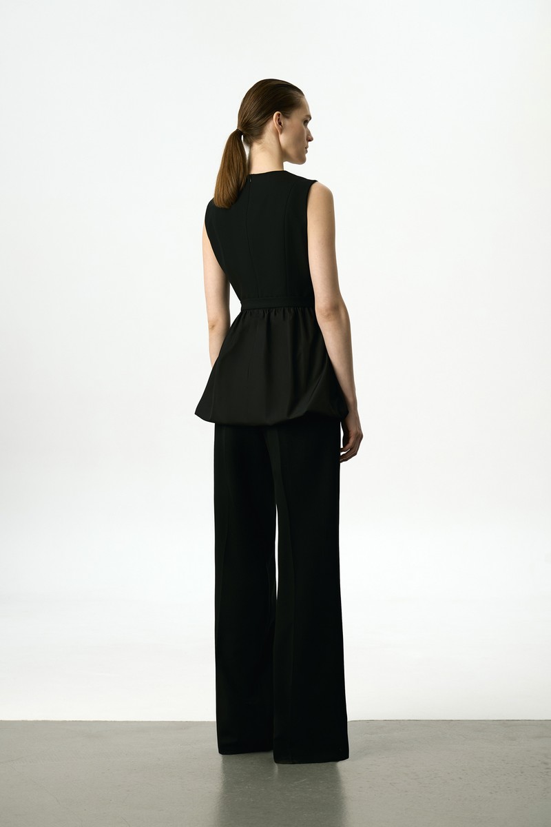 Жилет с баской VASSA&Co, пол женский, цвет черный, фото №4