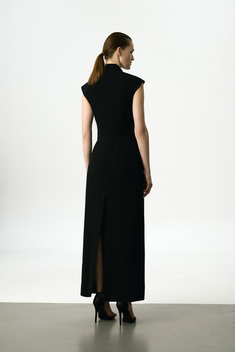 Платье-макси с бантом VASSA&Co, пол женский, цвет черный, фото №3