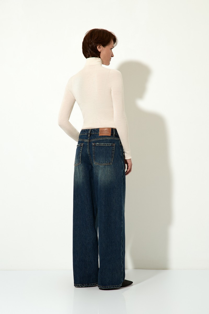 Джинсы широкие VASSA CODE, пол female, цвет синий, фото №4