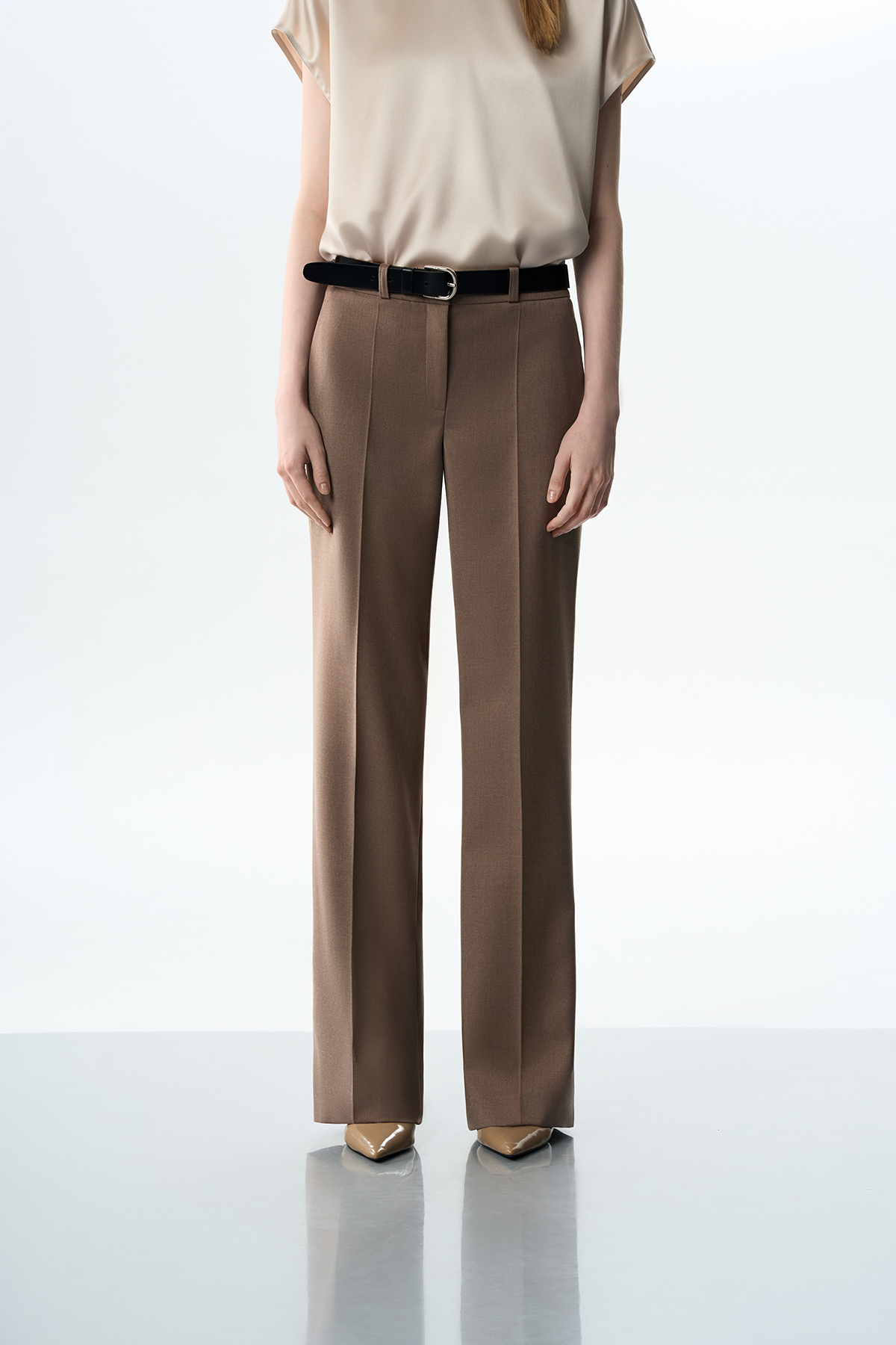 Брюки коричневый со стрелками VASSA&Co, пол женский, цвет коричневый, фото №3